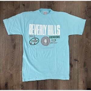 Vtg Beverly Hills Shirt Mens XL Blue California Jammin Graphic Tee Single Stitch